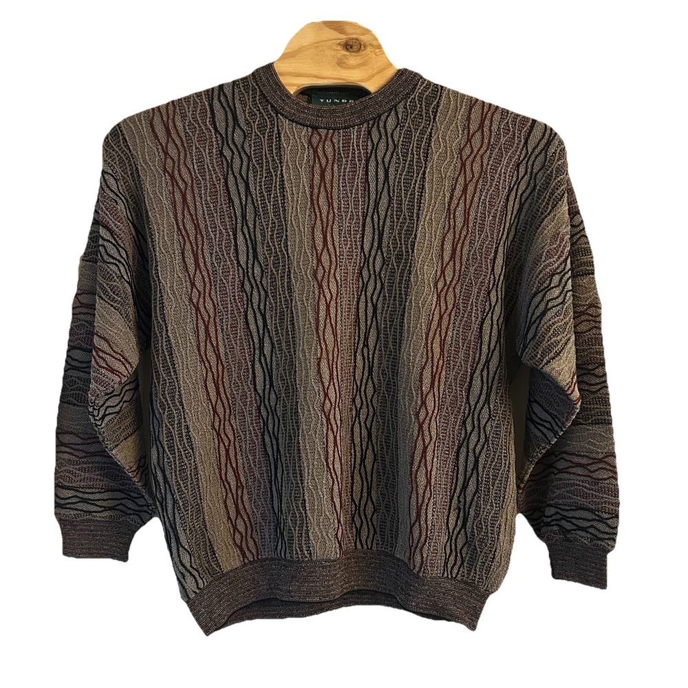Tundra Canada Coogi Style‎ Mens 3D Knit Pullover Sweater Size Large READ
